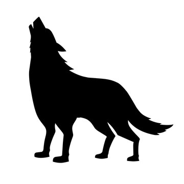 Wolf howling silhouette vector. Wolf howling silhouette can be used as icon, symbol or sign. Wolf icon for design related to animal, wildlife or landscape
