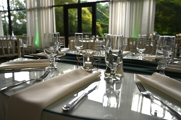 Luxury dinner table set up