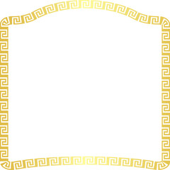 Golden frame Greek meander Square shape horizontal Frame vintage Greek key pattern Greek fret Luxury gold picture frame golden borders retro badge decorative retro badge element