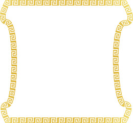 Golden frame Greek meander Square shape horizontal Frame vintage Greek key pattern Greek fret Luxury gold picture frame golden borders retro badge decorative retro badge element