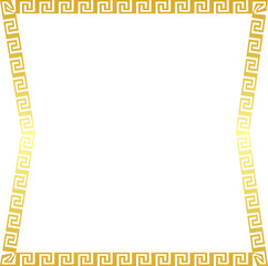 Golden frame Greek meander Square shape horizontal Frame vintage Greek key pattern Greek fret Luxury gold picture frame golden borders retro badge decorative retro badge element