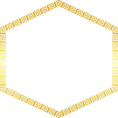 Golden frame Greek meander Square shape horizontal Frame vintage Greek key pattern Greek fret Luxury gold picture frame golden borders retro badge decorative retro badge element