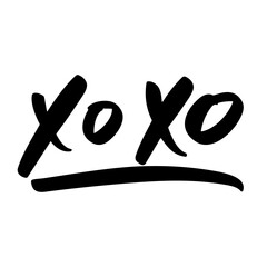 xo xo vector lettering. Hand written sign. typography. Motivational quote. Calligraphy postcard poster graphic design lettering element