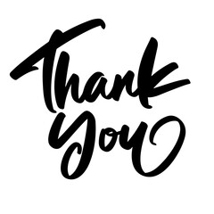 Fototapeta premium thank you vector lettering. Hand written sign. typography. Motivational quote. Calligraphy postcard poster graphic design lettering element