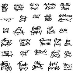 30 collection set quotes sweet vector lettering. Hand written sign. typography. Motivational quote. Calligraphy postcard poster graphic design lettering element