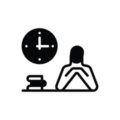 Black solid icon for wait 