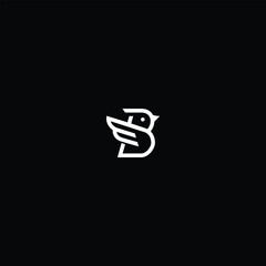 Initial Letter B bird Flame Logo Design Template