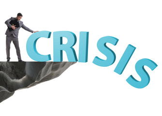Businessman in crisis management concept
