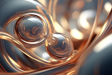 3 d illustration - abstract background with a golden oil