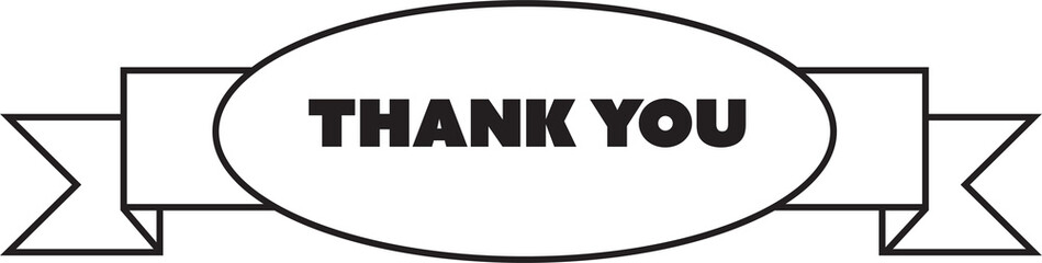 Digital png illustration of badge and thank you text on transparent background