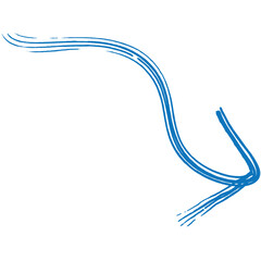 Digital png illustration of blue arrow on transparent background