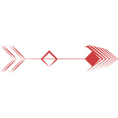 Fototapeta premium Digital png illustration of red arrow and shapes on transparent background