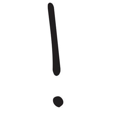 Digital png illustration of black exclamation mark on transparent background