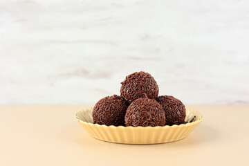 Brigadeiro or Brigadier Bola Meses,  Goumert Egg Chocolate Tradition in Brazil.