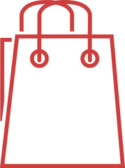 Digital png illustration of red shopping bag on transparent background