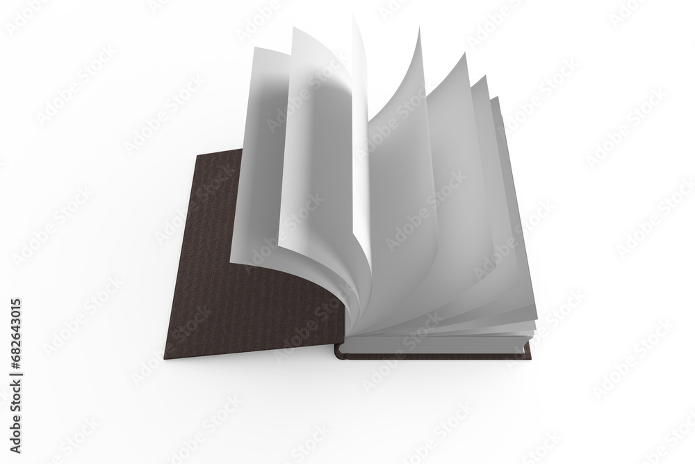 Poster digital png illustration of open empty book on transparent background