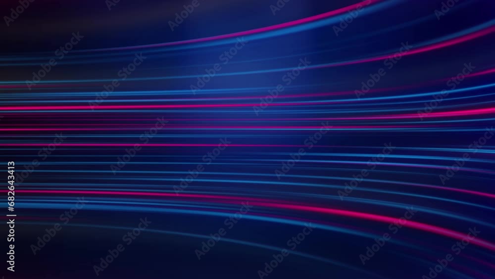 Wall mural light and stripes moving over dark background and looping abstract speedline animation.