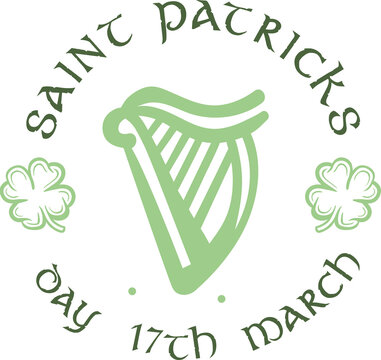 Digital png illustration of saint patricks day 17th march text in circle on transparent background