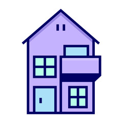 Vector illustration of home building, single icon in color style
