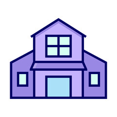 Vector illustration of home building, single icon in color style