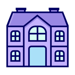 Vector illustration of home building, single icon in color style