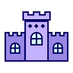 Vector illustration of castle building, single icon in color style