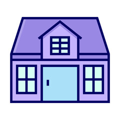 Vector illustration of home building, single icon in color style