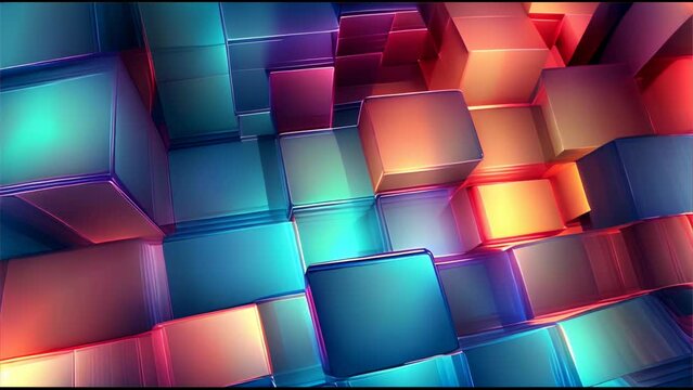 collection of cubes rendered in 3D using light and shadow effects