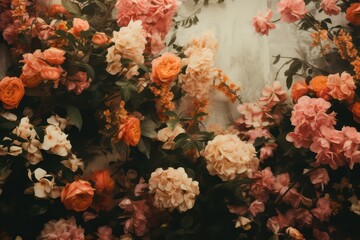Dreamy  flowers on textured background