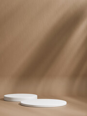 Minimalist brown background with 3d podium product display background