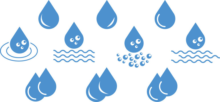 Abstract water drop icon. Trendy water icon, drop symbol, dripped, rain icon isolated on white background
