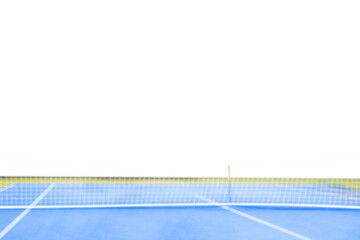 Digital png illustration of blue table tennis with net with copy space on transparent background