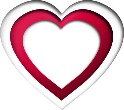 Digital png illustration of white and pink heart with copy space on transparent background