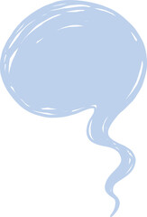 Digital png illustration of blue speech bubble with copy space on transparent background