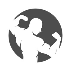 Bodybuilder logo icon
