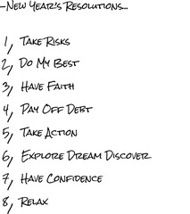 Digital png illustration of new year's resolutions on transparent background