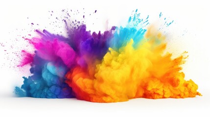 Colored powder explosion isolated on background	
