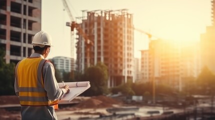 Engineer working at construction site Real Estate