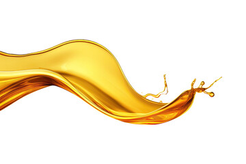 Olive or engine oil splash, Golden Cosmetic Liquid isolated on white background