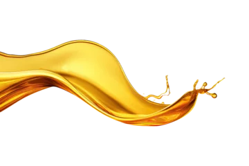 Fotobehang Olive or engine oil splash, Golden Cosmetic Liquid isolated on white background © twilight mist