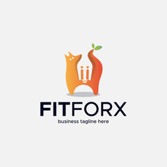 FitFox food and health good for GYM and restaurant logo design icon element vector