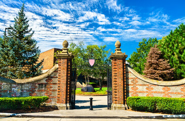 Entrance Gate to Harvard University in Boston - Massachusetts, United States - 682650070