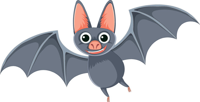 Cute and Simple Flying Bat Cartoon