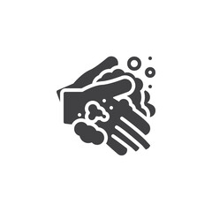 Hands and foam with bubbles vector icon