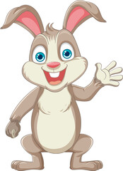 Cheerful Rabbit Cartoon Character Smiling in Vector Illustration