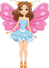 Fotobehang Kinderen Enchanting Fairy Cartoon Character with Butterfly Wings