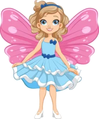 Papier Peint photo Lavable Enfants Fantasy Fairy Cartoon Character in Princess Party Outfit