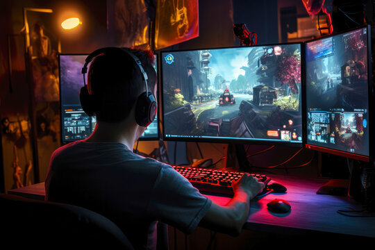 Video game developer working on a new game