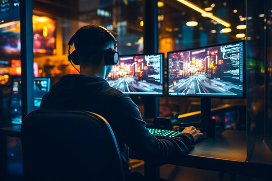 Video game developer working on a new game