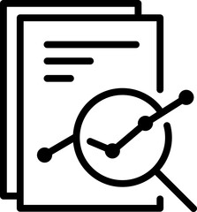 Document with Magnifying Glass as Search Icon - Vector Illustration